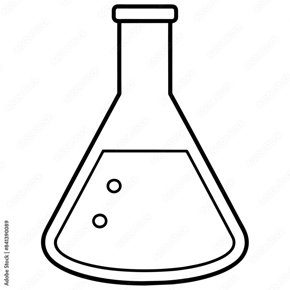 Lab flask outline coloring book page line art drawing Lab flask outline coloring book page line art drawing