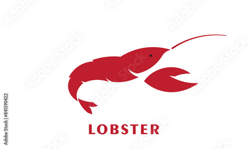 Lobster logo vector illustration, Lobster, Shrimp, Crayfish logo red color on white background.