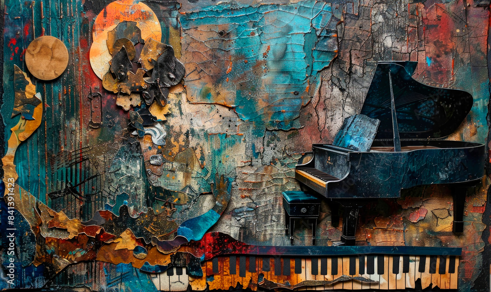 Fototapeta premium abstract illustration of grand piano