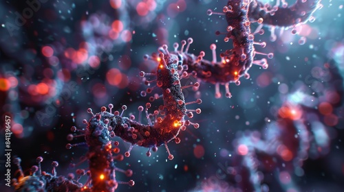 3D medical background with DNA strands. Molecules © Wayu