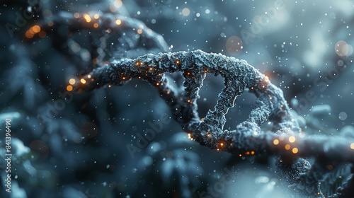 3D medical background with DNA strands. Molecules