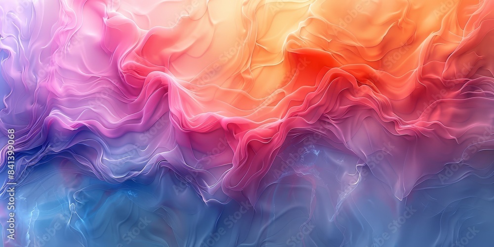 Fototapeta premium Immerse in the swirling hues of this vibrant abstract art, showcasing the dynamic interplay of sunset colors in fluid motion, perfect for creative backgrounds or artistic projects.