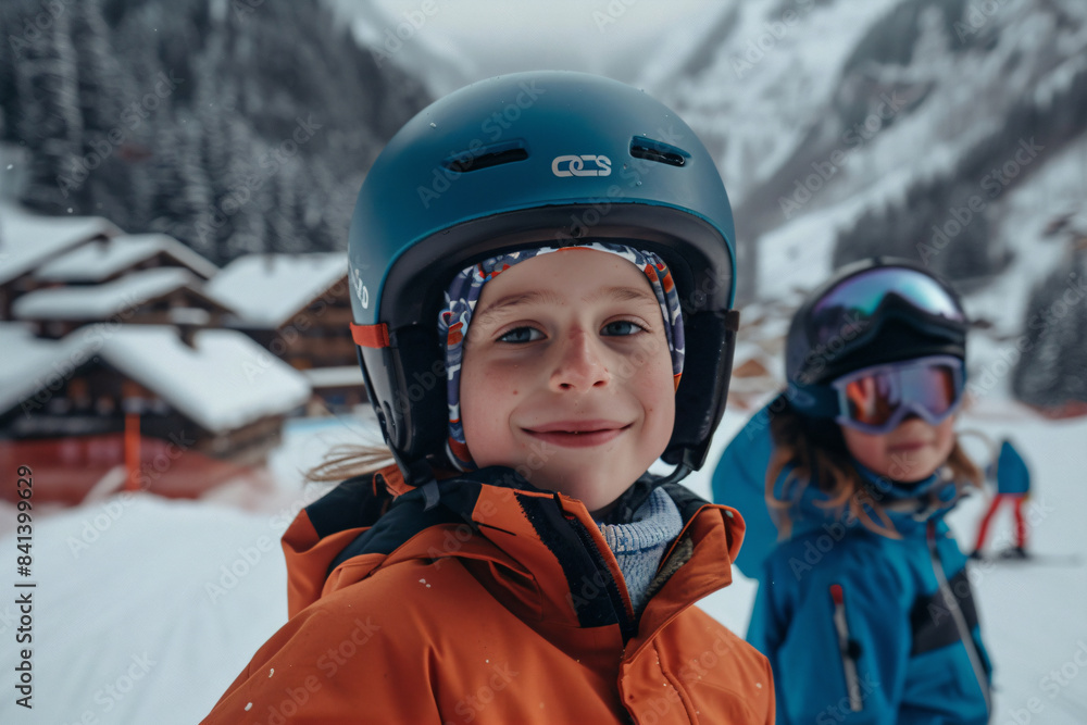 a young girl wearing a helmet and goggles a young girl wearing a helmet and goggles