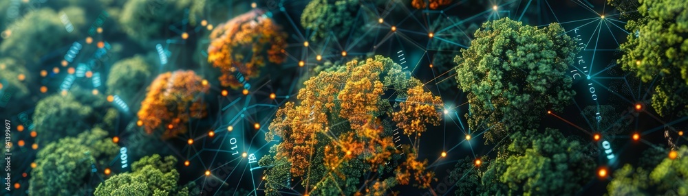 Tree growth data displayed through digital mapping in an environmental ...