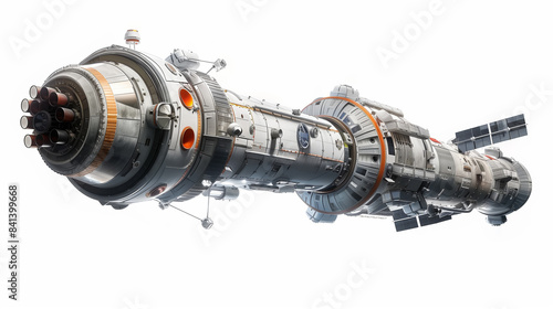 Fototapeta Naklejka Na Ścianę i Meble -  Orbital Space Station 3D Model on White Background