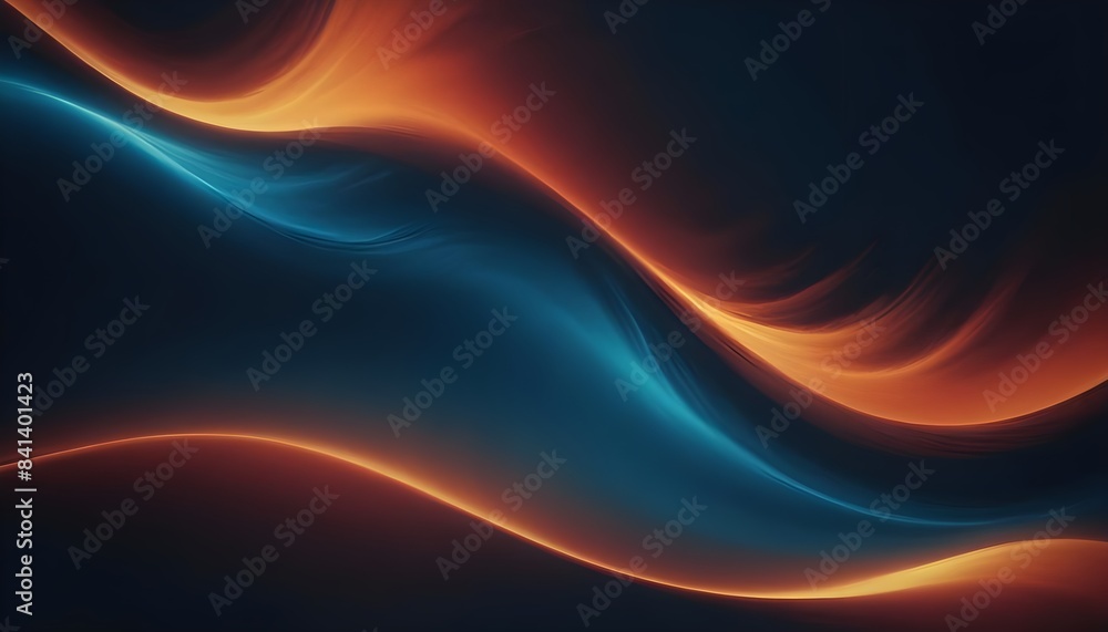 Fototapeta premium Smooth gradient background orange blue color abstract wave backdrop, banner poster header design