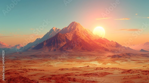   Abstract 3D render of a desert landscape with surreal formations --s 750 Image  2  BAN ME 