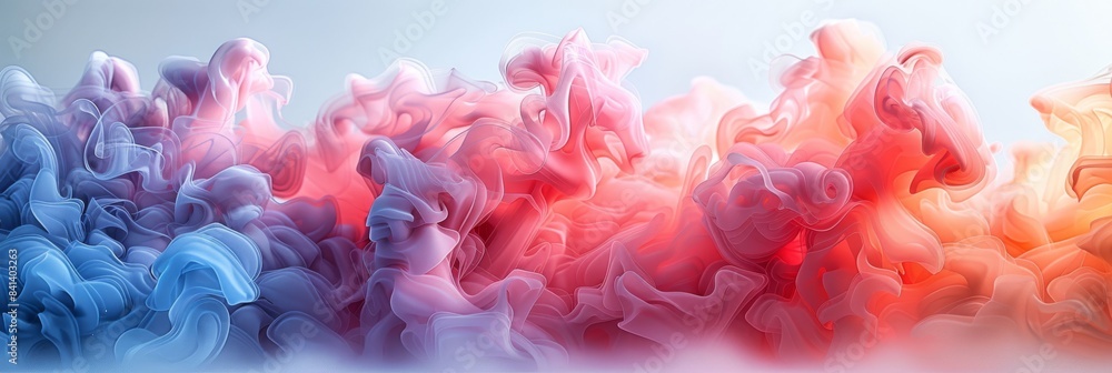 Vivid abstract ink clouds with blue, pink, and orange hues merging in water creating stunning patterns. Vivid abstract ink clouds with blue, pink, and orange hues merging in water creating stunning patterns.