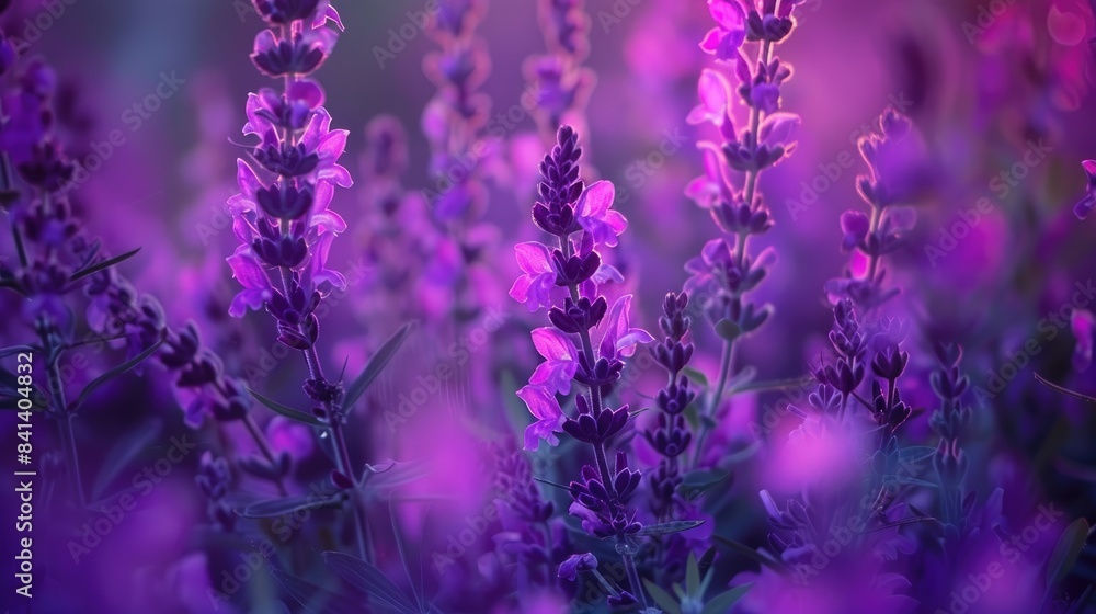 Obraz premium Purple Flowers in a Field