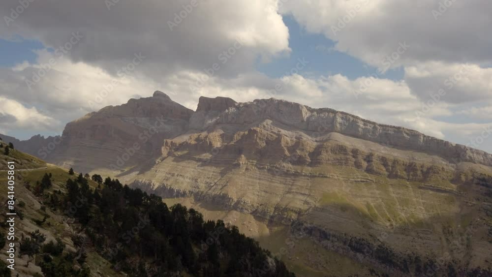 Impressive S´panish rugged mountains near Canfranc Station in Aragon, Spain