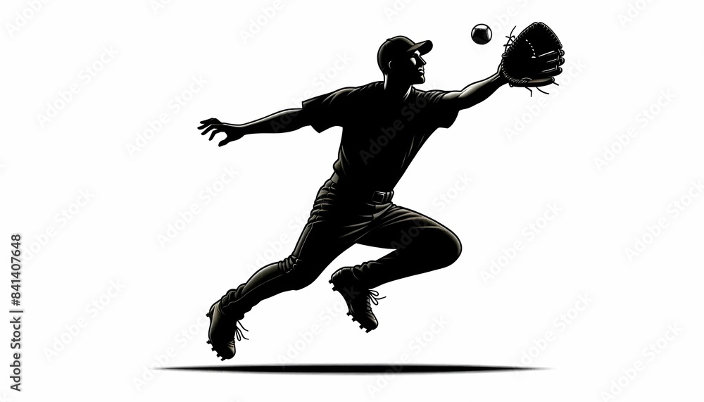 Obraz premium Shadow of a baseball player