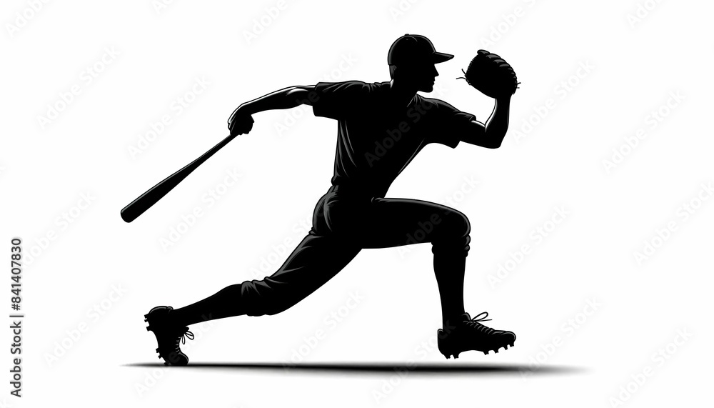 Shadow of a baseball player Shadow of a baseball player