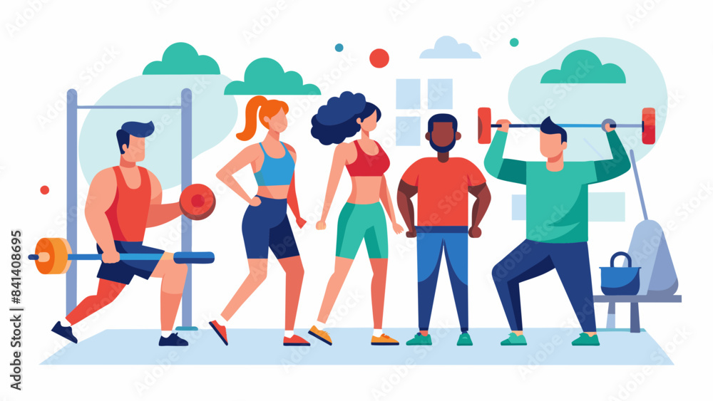 group people dressed in sports clothes to exercise vector illustration group people dressed in sports clothes to exercise vector illustration
