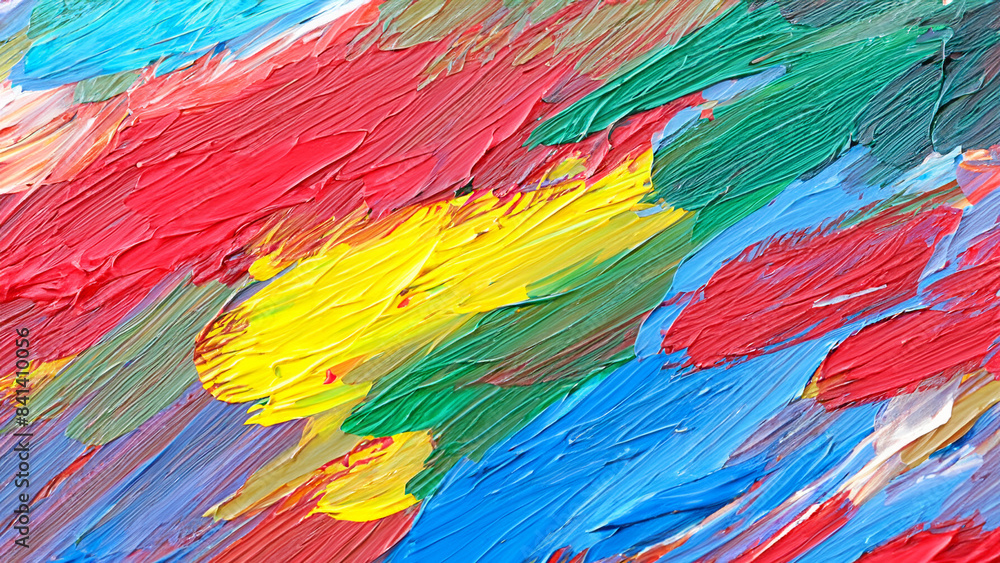 Fototapeta premium Special colorful Brush Strokes in oil paint canvas background 