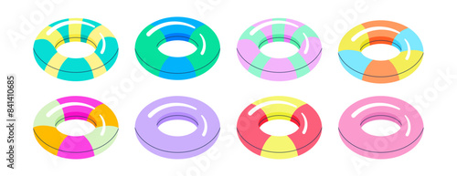 Colorful Inflatable Rubber Rings from view icon set