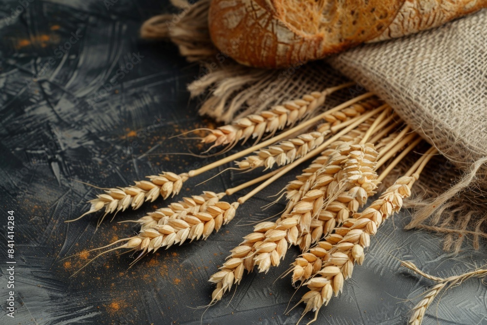 Wheat ears. The concept of a good harvest and baking bread