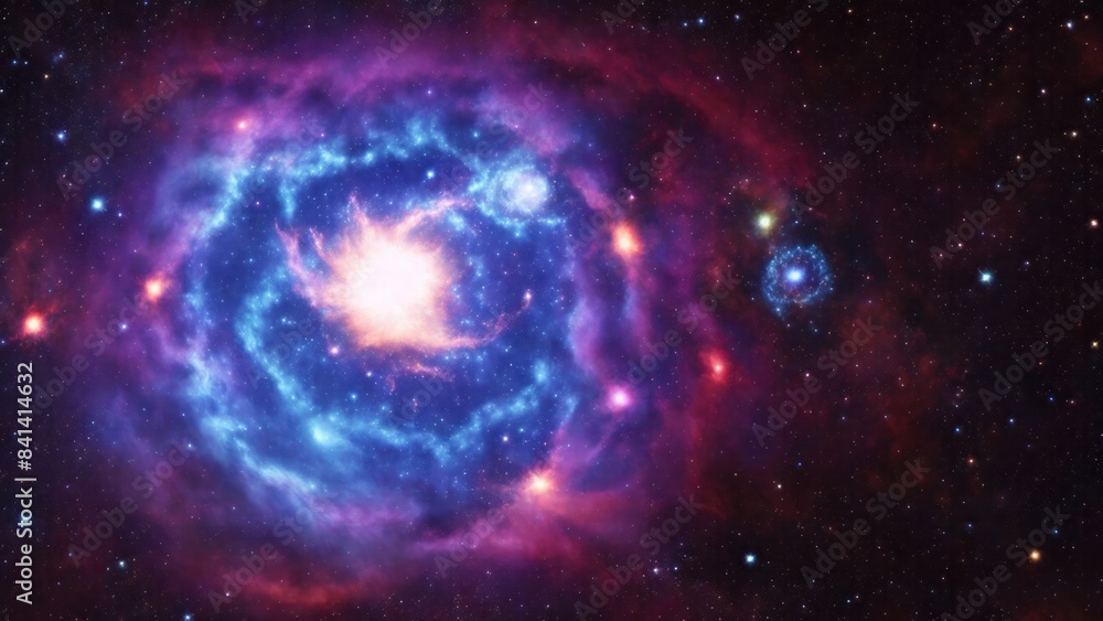 Fototapeta premium Supernova explodes in deep space illuminating the galaxy's starry backdrop