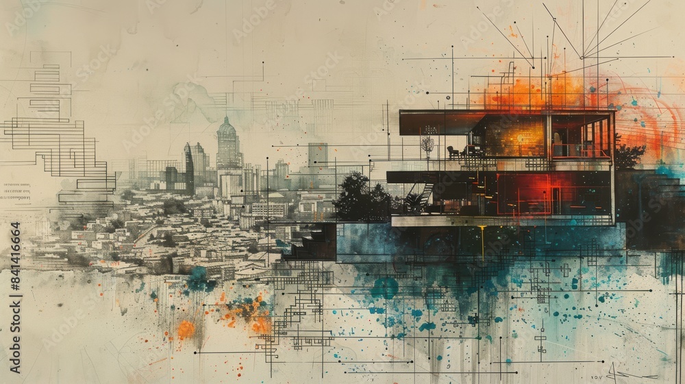 Picture Idea: Modern Art Surrealism A Stark Contrast Of Two Scenes A