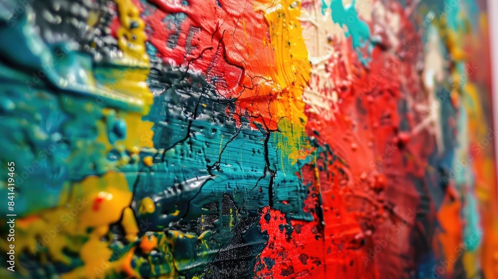Colorful grunge art wall. Generative AI
