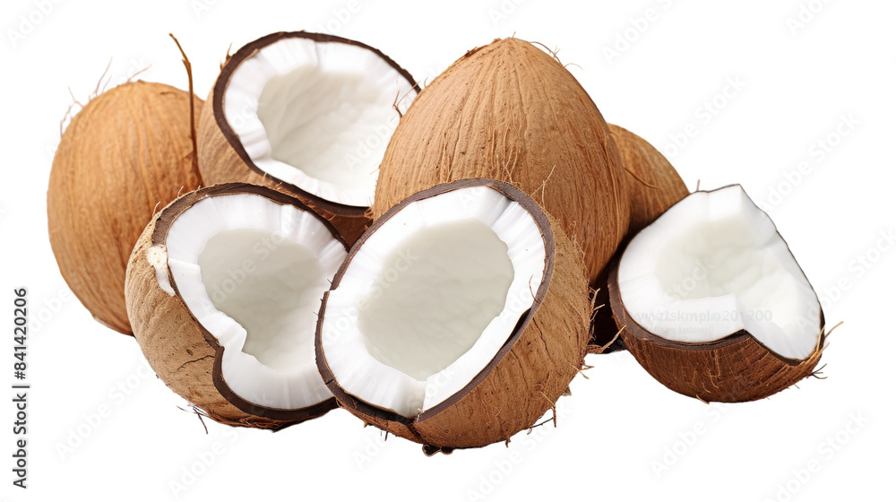 Freshly Opened Coconuts Ready To Eat Freshly Opened Coconuts Ready To Eat