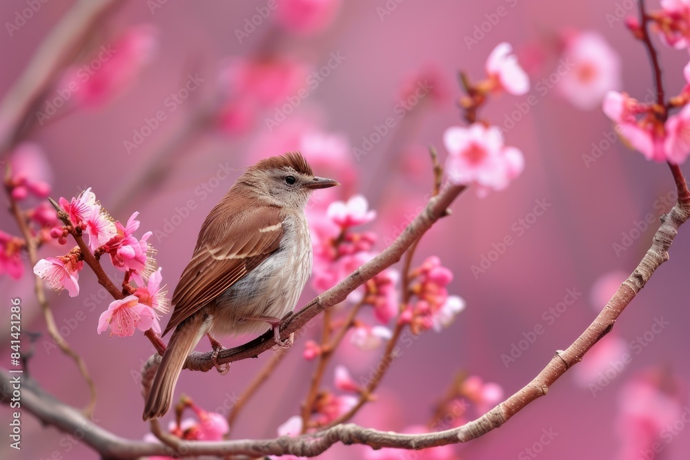 Intricate Bird branch flower. Animal wildlife. Generate Ai Intricate Bird branch flower. Animal wildlife. Generate Ai