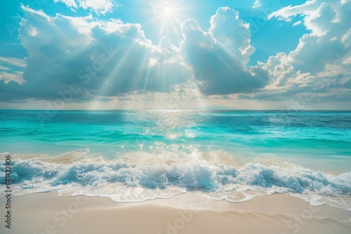 Stunning tropical sunset with stormy skies and golden beaches.