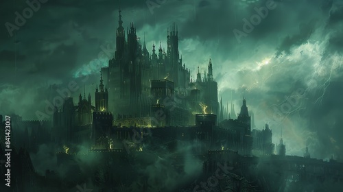 Game concept dark castle scene