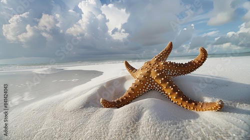 Beautiful starfish on white sand, Cayo Largo, Cuba photo