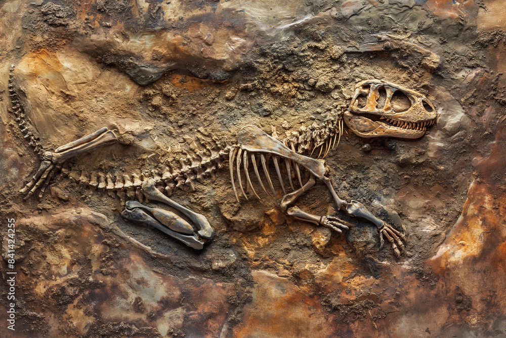 Obraz premium Dinosaur fossils found by archaeologists