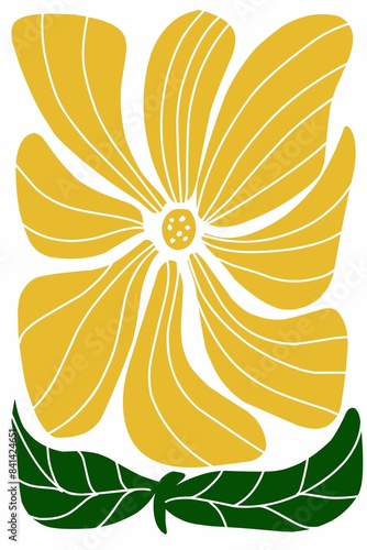 Modern flower illustration. Groovy flower.