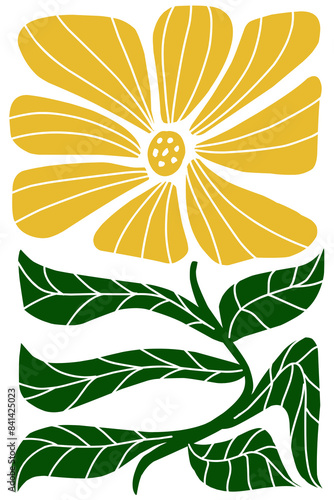 Modern flower illustration. Groovy flower.