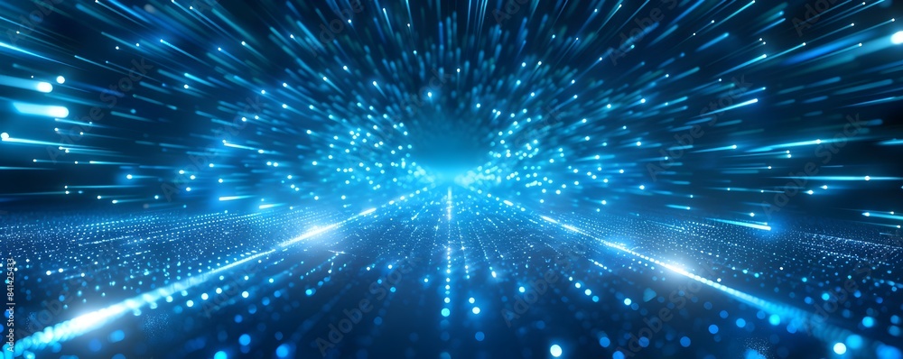 Fototapeta premium Vibrant Neon Blue Burst Background for Dynamic Product Displays