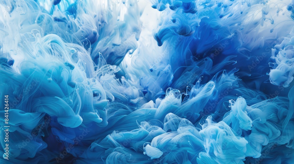 Ink blue water explosion. Generative AI Ink blue water explosion. Generative AI