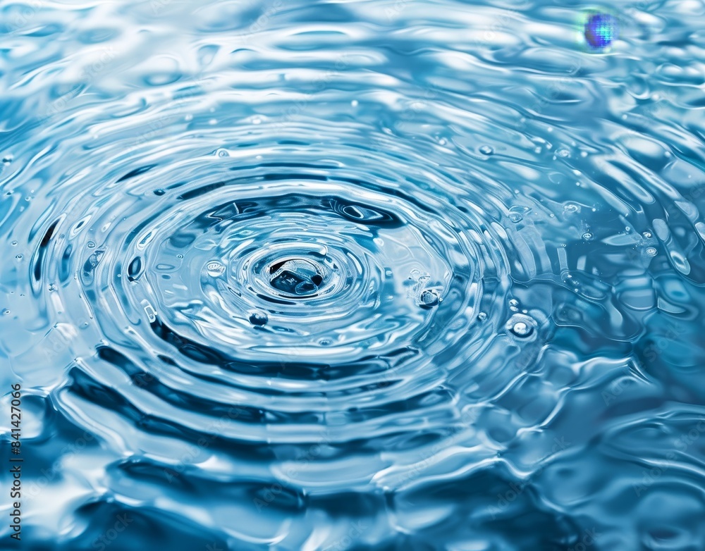 Original light blue background image featuring chaotic circular waves and a play of light and shadow on a water surface. Original light blue background image featuring chaotic circular waves and a play of light and shadow on a water surface.
