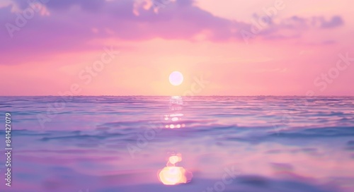 An original, wide-format background image of marine nature at sunset on a summer day.