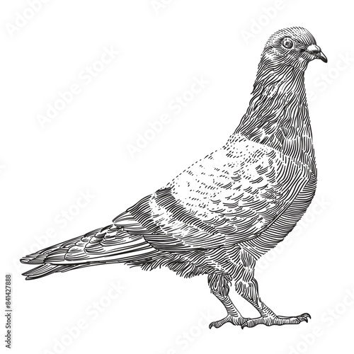 engraving hand drawn bird vector illustration