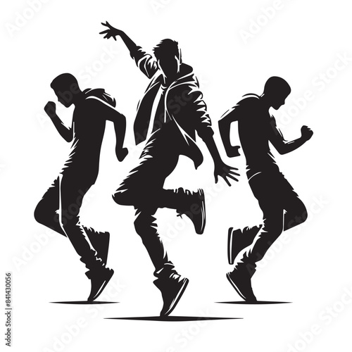 Man Dancing poses - Silhouette of man dancing stlye vector 