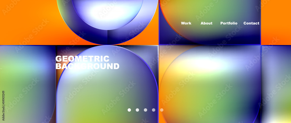Bright colorful squares with round elements minimal geometric background. Vector Illustration For Wallpaper, Banner, Background, Card, Book Illustration, landing page Bright colorful squares with round elements minimal geometric background. Vector Illustration For Wallpaper, Banner, Background, Card, Book Illustration, landing page