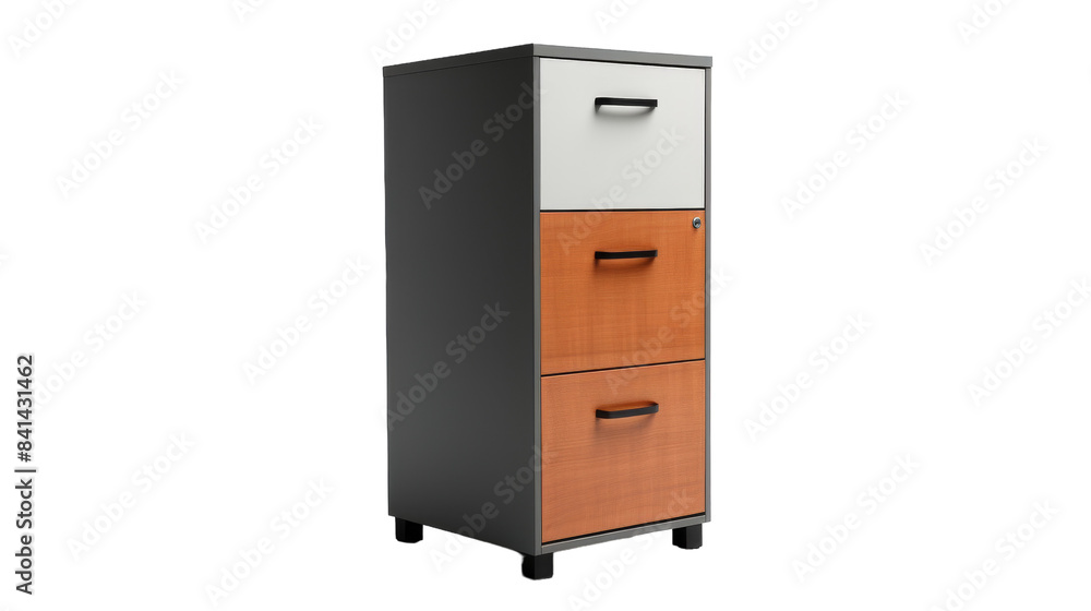 Three Drawer Filing Cabinet With Gray and Orange Laminate Finish Three Drawer Filing Cabinet With Gray and Orange Laminate Finish