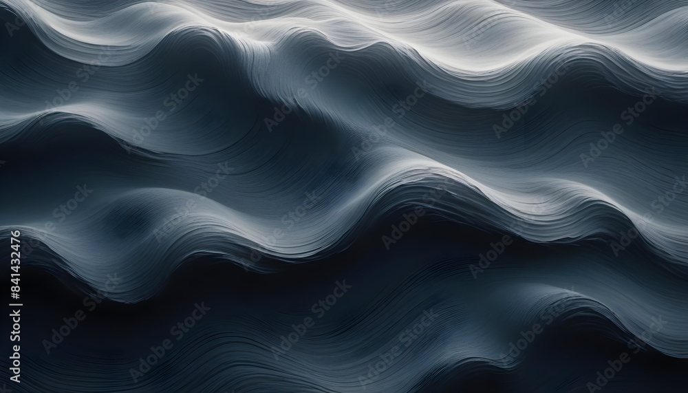 Obraz premium Smooth gradient background blue and white ocean color abstract wave backdrop, banner poster header design