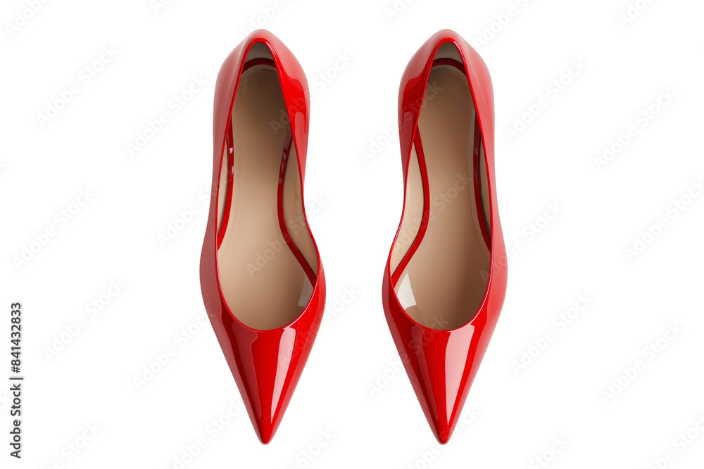 Top view of stylish red high heel shoes. Perfect for fashion, elegance, and style-themed projects. Isolated on a transparent background. Top view of stylish red high heel shoes. Perfect for fashion, elegance, and style-themed projects. Isolated on a transparent background.