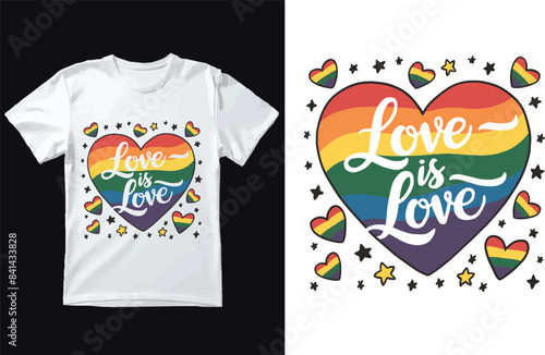 Love is love t shirt design vector.