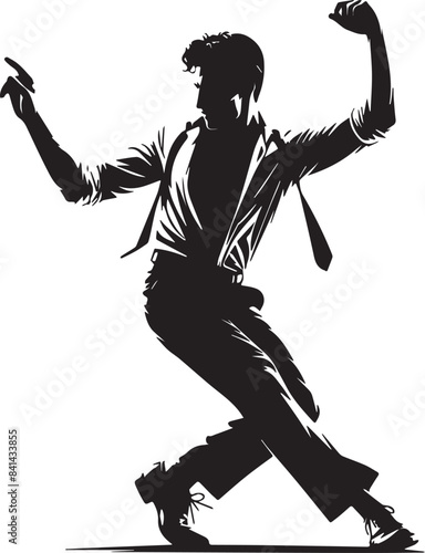 Man Dancing poses - Silhouette of man dancing stlye vector 