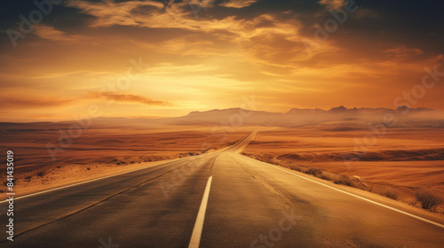 Captivating image of  embedded on a long road symbolizing endless possibilities and journey towards the future.