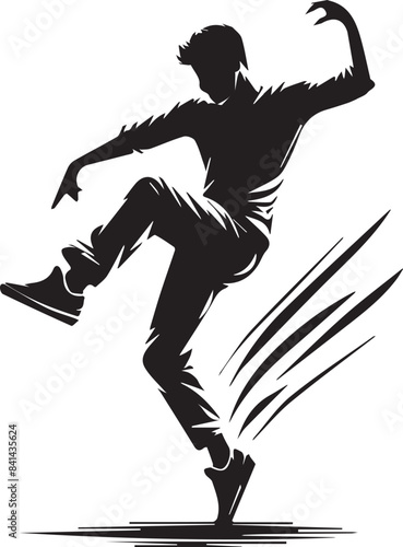 Man Dancing poses - Silhouette of man dancing stlye vector 