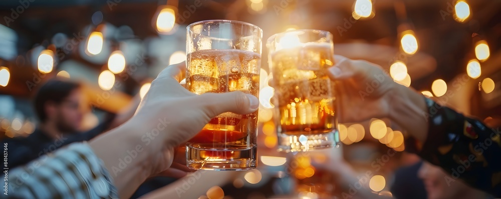 Businesspeople Celebrating Major Achievement With Team Toast Businesspeople Celebrating Major Achievement With Team Toast