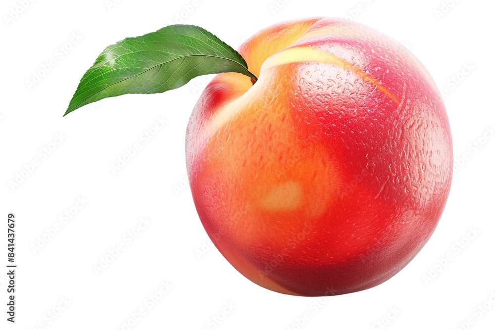 peach with leaf isolated on transparent background peach with leaf isolated on transparent background