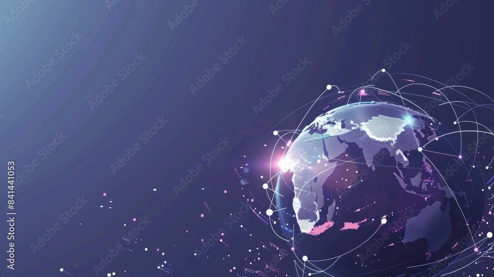 Fototapeta premium Digital globe with interconnected lines
