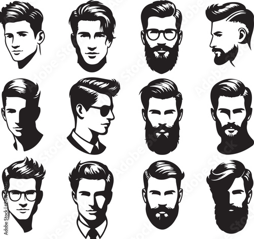 man hairstyles vector