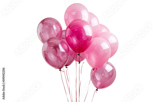 pink balloons isolated on transparent background